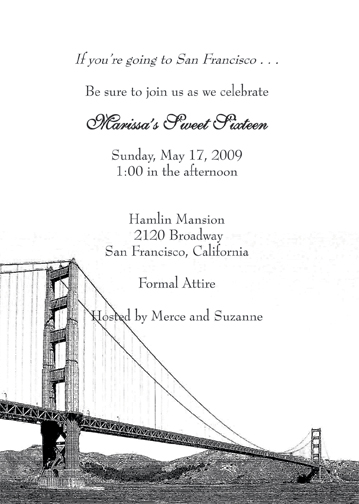 San Francisco Theme Invitation