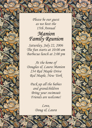 Family Reunion Invitation, Style wmfr-01