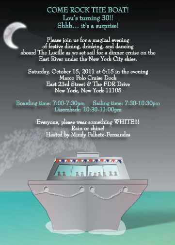 Cruise Birthday Party Invitations 6