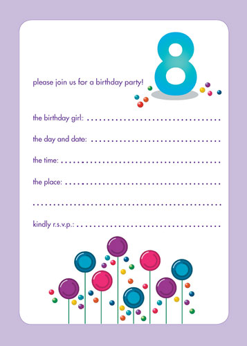 Birthday Invitations For 8 Yr Old Girl 5