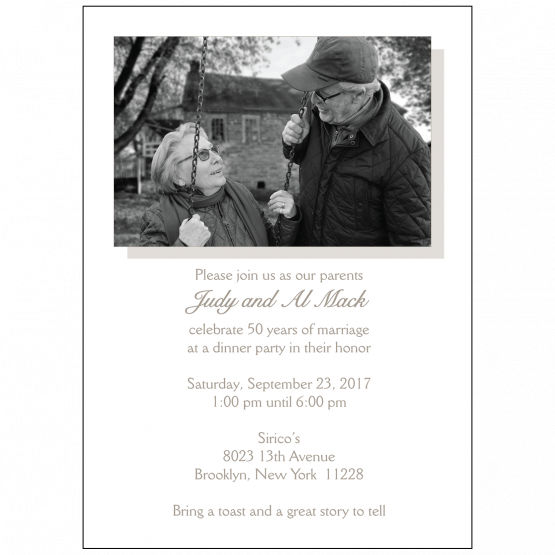 50th Wedding Anniversary Party Invitation