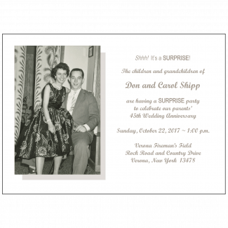 45th Wedding Anniversary Party Invitation with Photo 45th Wedding Anniversary Party Invitation with Photo