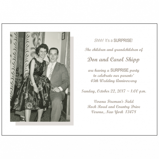45th Wedding Anniversary Party Invitation with Photo