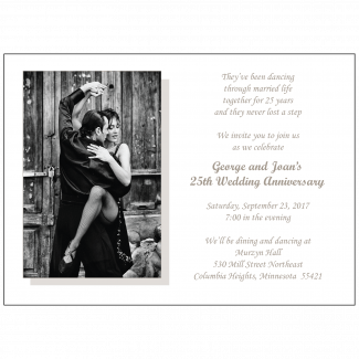 25th Wedding Anniversary Party Invitation with Photo