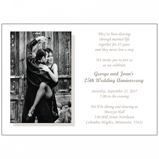 25th Wedding Anniversary Party Invitation with Photo 25th Wedding Anniversary Party Invitation with Photo