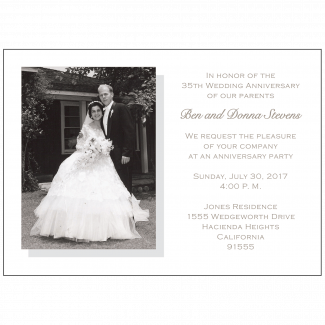 35th Wedding Anniversary Party Invitation with Photo 35th Wedding Anniversary Party Invitation with Photo