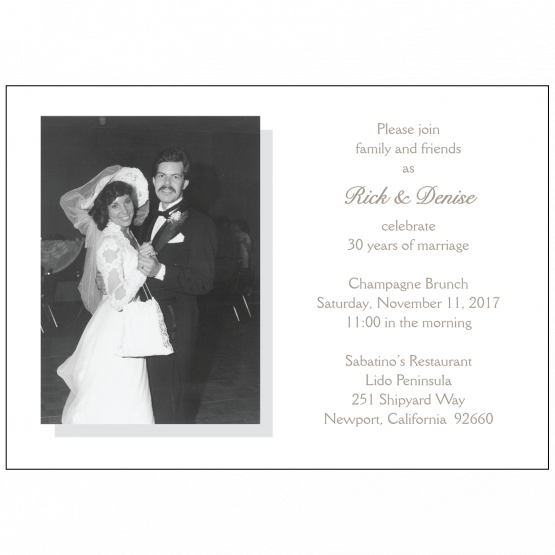 30th Wedding Anniversary Party Invitation with Photo