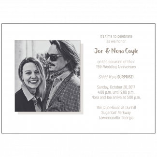 15th Wedding Anniversary Party Invitation with Photo 15th Wedding Anniversary Party Invitation with Photo