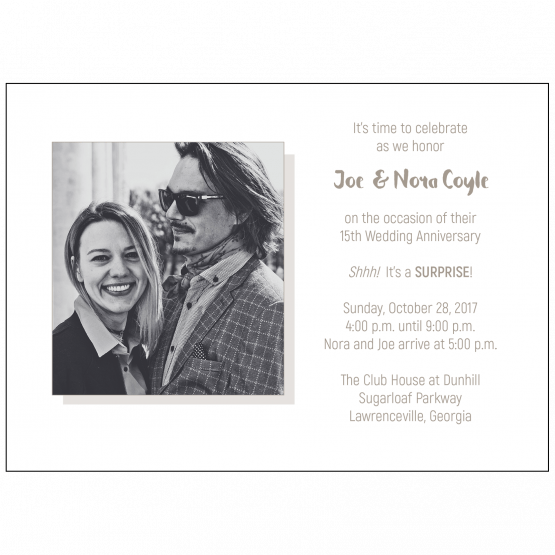 15th Wedding Anniversary Party Invitation with Photo 15th Wedding Anniversary Party Invitation with Photo