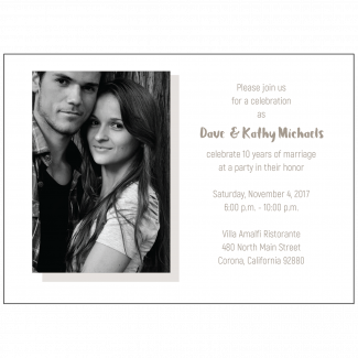 10th Wedding Anniversary Party Invitation with Photo 10th Wedding Anniversary Party Invitation with Photo