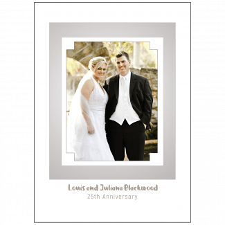 Cover of 25th Wedding Anniversary Party Invitation with Photo Cover of 25th Wedding Anniversary Party Invitation with Photo