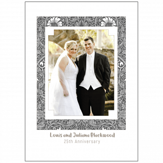 Cover of 25th Wedding Anniversary Party Invitation with Photo Cover of 25th Wedding Anniversary Party Invitation with Photo
