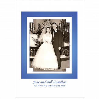 Cover of 45th Sapphire Wedding Anniversary Party Invitation with Photo Cover of 45th Sapphire Wedding Anniversary Party Invitation with Photo