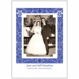 Cover of 45th Sapphire Wedding Anniversary Party Invitation with Photo Cover of 45th Sapphire Wedding Anniversary Party Invitation with Photo