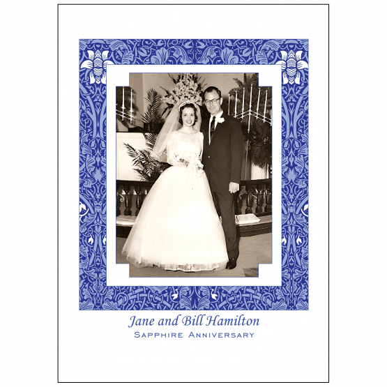 Cover of 45th Sapphire Wedding Anniversary Party Invitation with Photo Cover of 45th Sapphire Wedding Anniversary Party Invitation with Photo
