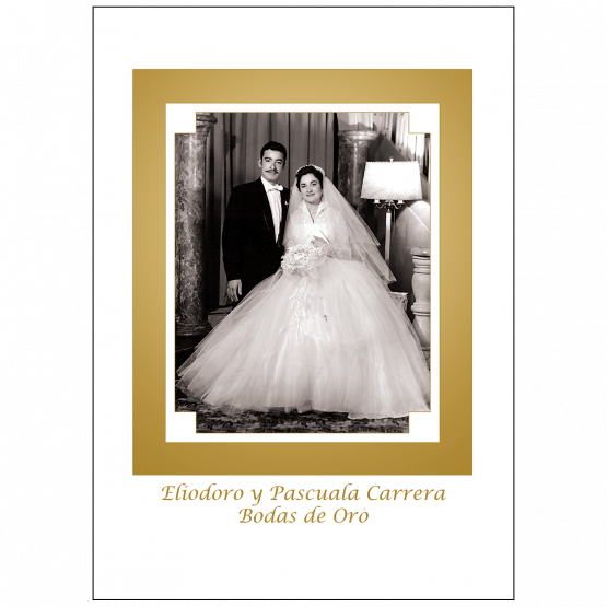 Cover of 50th Wedding Anniversary Party Invitation in Spanish with Photo Cover of 50th Wedding Anniversary Party Invitation in Spanish with Photo