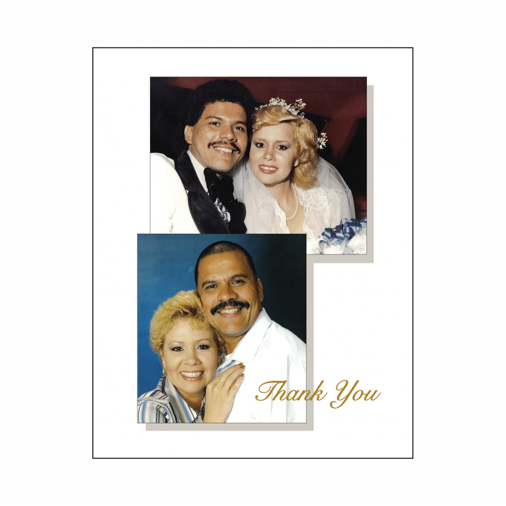 Cover of 25th Wedding Anniversary Party Thank You Card with Photo