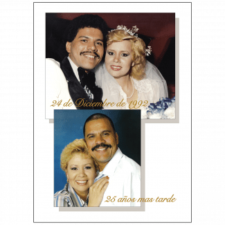 Cover of 25th Wedding Anniversary Party Invitation with Photo in Spanish