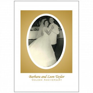 Cover of 50th Wedding Anniversary Party Invitation with Oval Shaped Photo