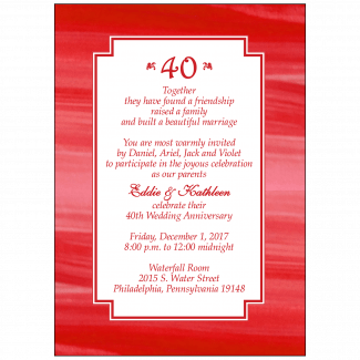 40th Wedding Anniversary Party Invitation