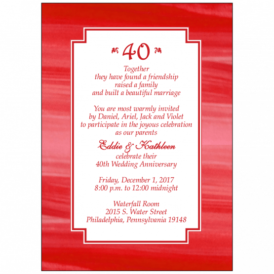 40th Wedding Anniversary Party Invitation