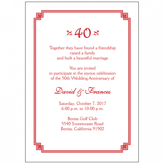 AP_005_04_17 40th Wedding Anniversary Party Invitation