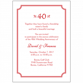 AP_006_04_17 40th Wedding Anniversary Party Invitation