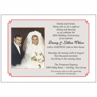 40th Wedding Anniversary Party Invitation