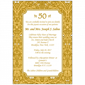 50th Wedding Anniversary Invitation