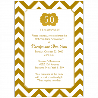 50th Wedding Anniversary Party Invitation