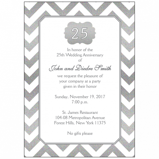 25th Wedding Anniversary Party Invitation