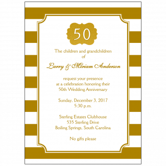 50th Wedding Anniversary Party Invitation