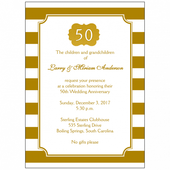 50th Wedding Anniversary Party Invitation