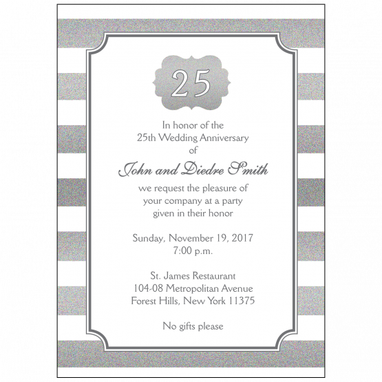 25th Wedding Anniversary Party Invitation