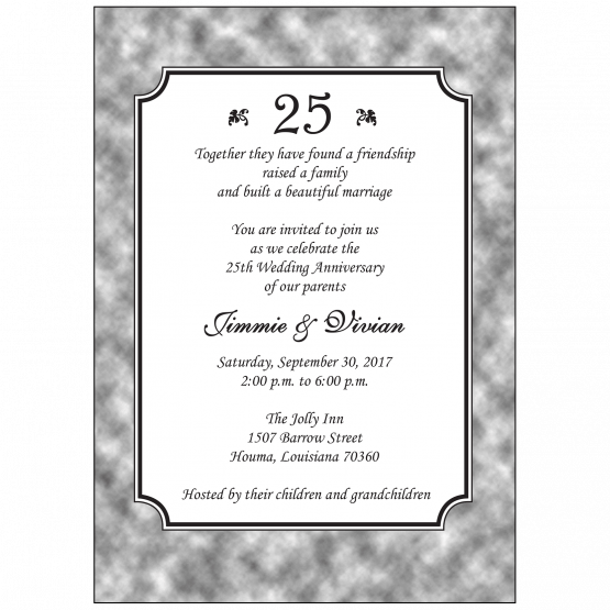 25th Wedding Anniversary Party Invitation