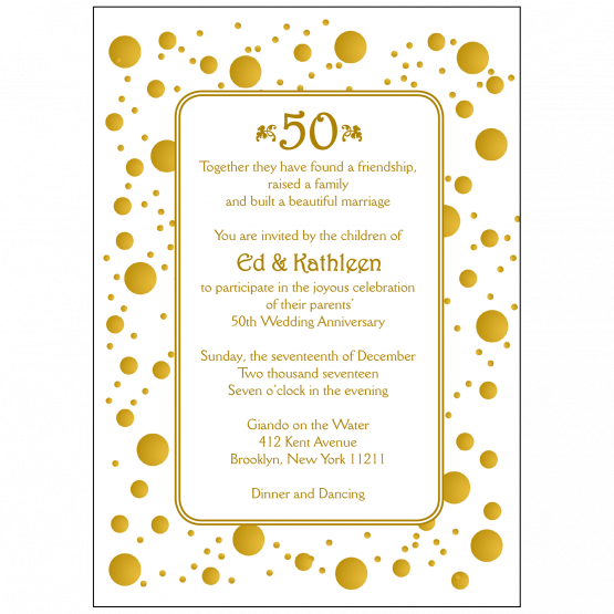 50th Wedding Anniversary Party Invitation