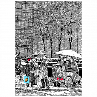 Cover of Christmas Hannukah Holiday Card - Sixth Avenue NYC Cover of Christmas Hannukah Holiday Card - Sixth Avenue NYC