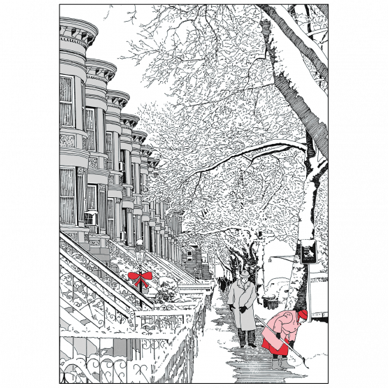 Cover of Christmas Holiday Card Brownstone Winter III Cover of Christmas Holiday Card Brownstone Winter III