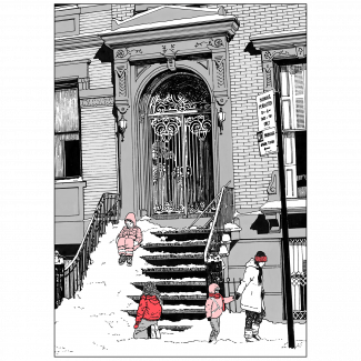 Cover of Christmas Holiday Card Brownstone Winter III Cover of Christmas Holiday Card Brownstone Winter III