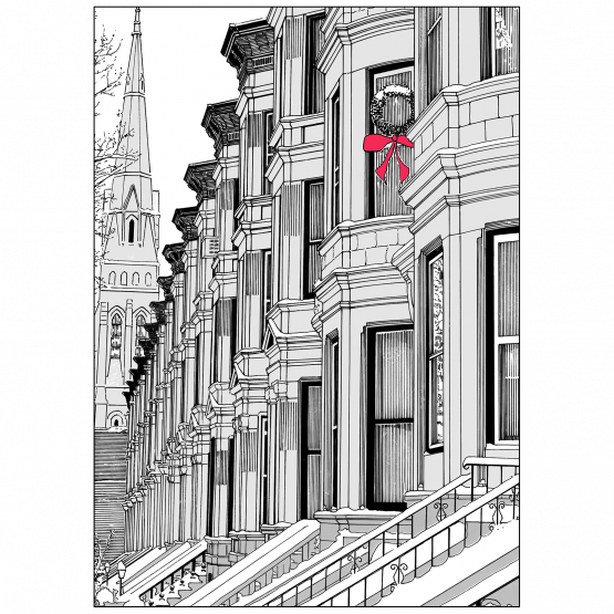 Cover of Christmas Holiday Card Brownstone Winter VII