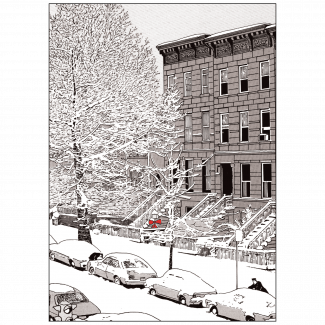 Cover of Christmas Holiday Card Snowy Street Cover of Christmas Holiday Card Snowy Street