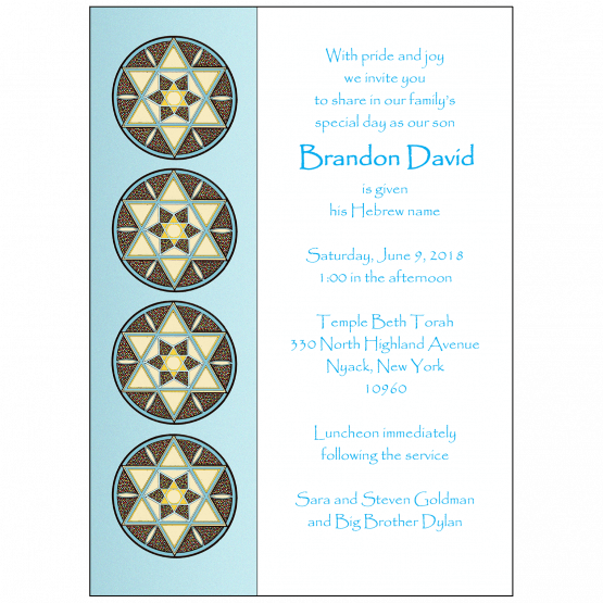 Jewish Baby Naming Invitation for a Boy