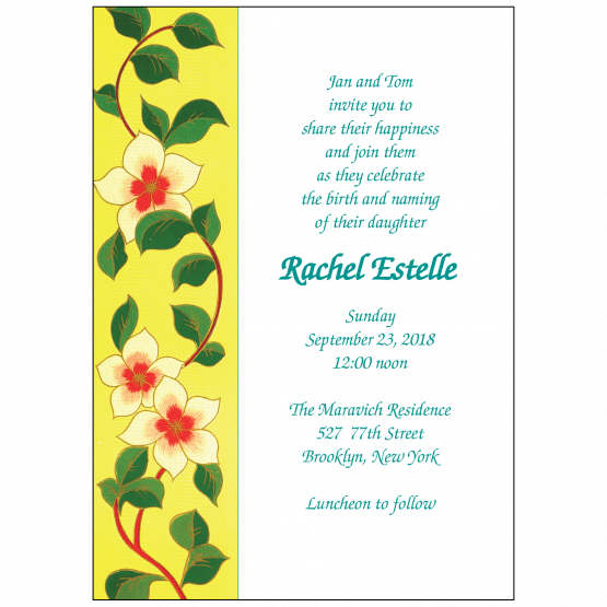 Jewish Baby Naming Invitation