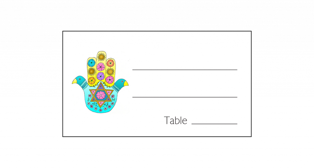 Place Card with Hamsa