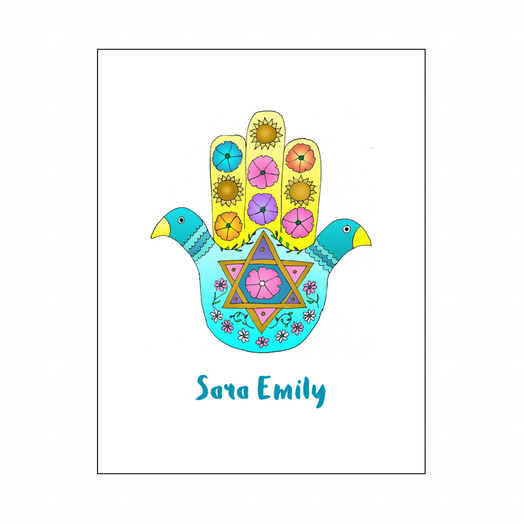 Cover of Thank You Card with Hamsa