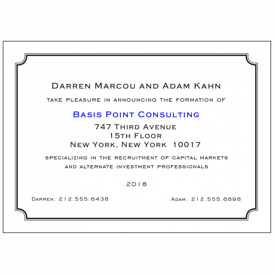 New Business Announcement New Business Announcement