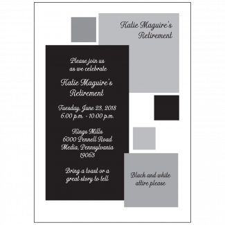 Black and White Retirement Park Invitation Black and White Retirement Park Invitation