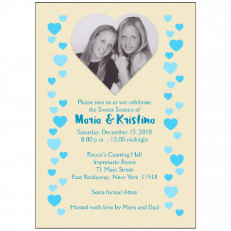 Sweet 16 Invitation with Photo - Twins Sweet 16 Invitation with Photo - Twins