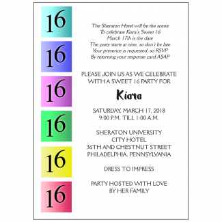 Sweet 16 Invitation Sweet 16 Invitation