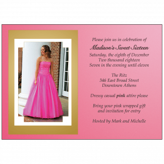 Sweet 16 Invitation with Photo Sweet 16 Invitation with Photo